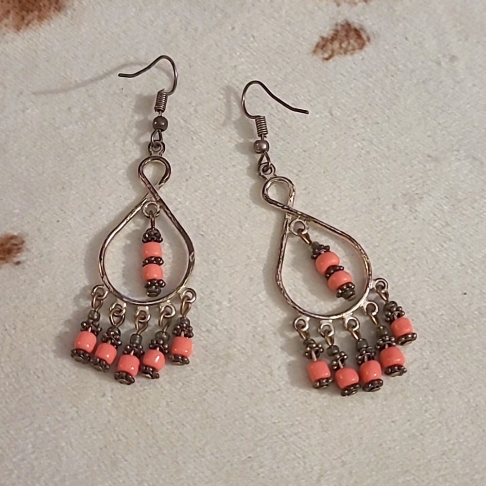 Handmade Bohemian Beaded Drop Earrings
